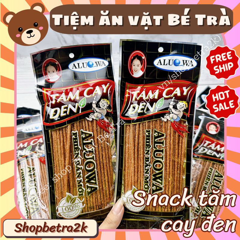 (Combo 10 gói) Snack tăm que cay đen Alouwa, tăm cay đen ăn vặt