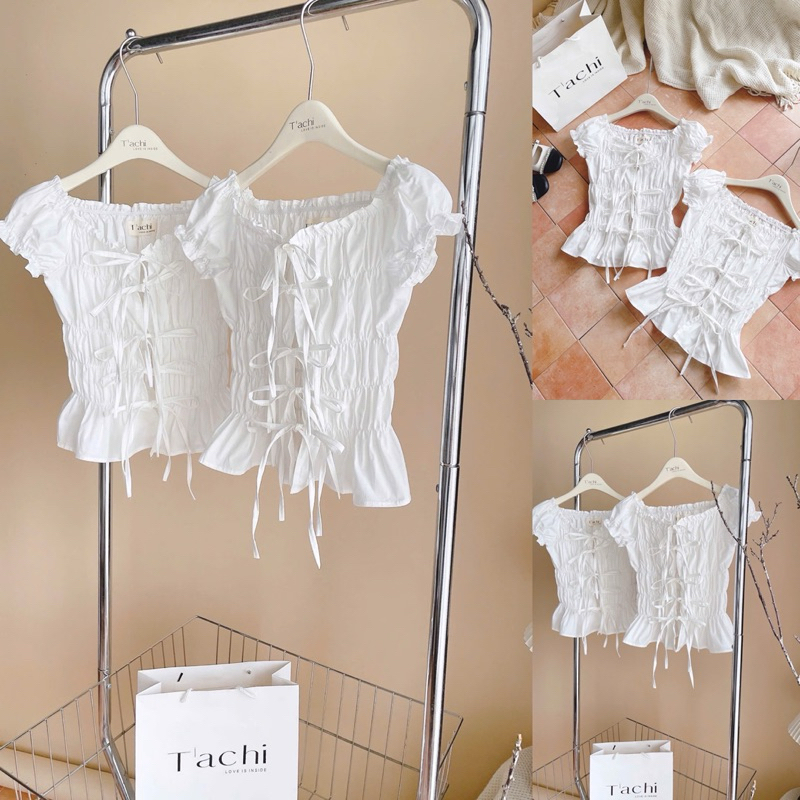 miitee top - croptop nơ lưng cột nơ ( ảnh thật sàn)