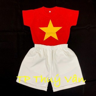 ✅[10-40kg] Quần Sooc Đùi Trắng - Váy Trắng - Áo Cờ Cho Bé