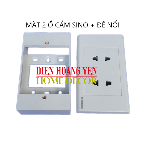 Ổ CÁM ĐÔI 2 CHẤU SINO + ĐẾ NỔI
