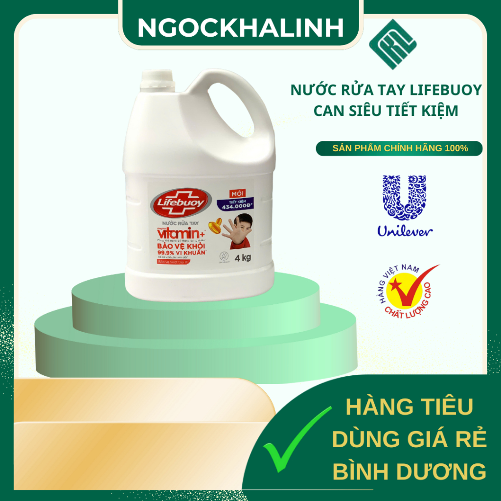 Nước Rửa Tay Lifebuoy Can 4KG Siêu Tiết Kiệm