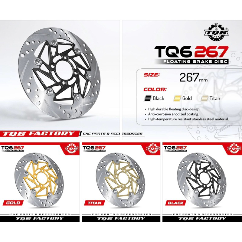 Đĩa thắng ( phanh ) TQ6 V6 size 267 4 lổ YA-HD