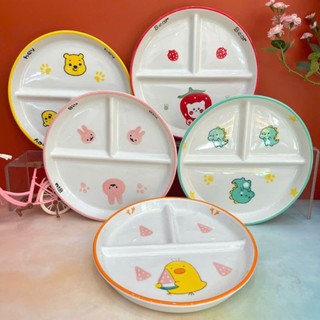 Đĩa sứ đk 20cm chia ngăn tiện lợi