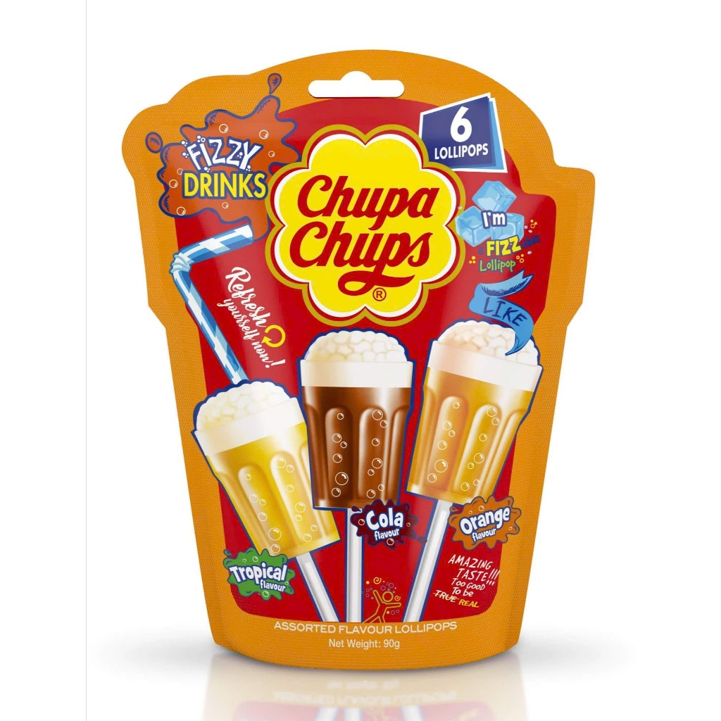 Kẹo Chupa Chups Fizzy Drinks Úc 90g