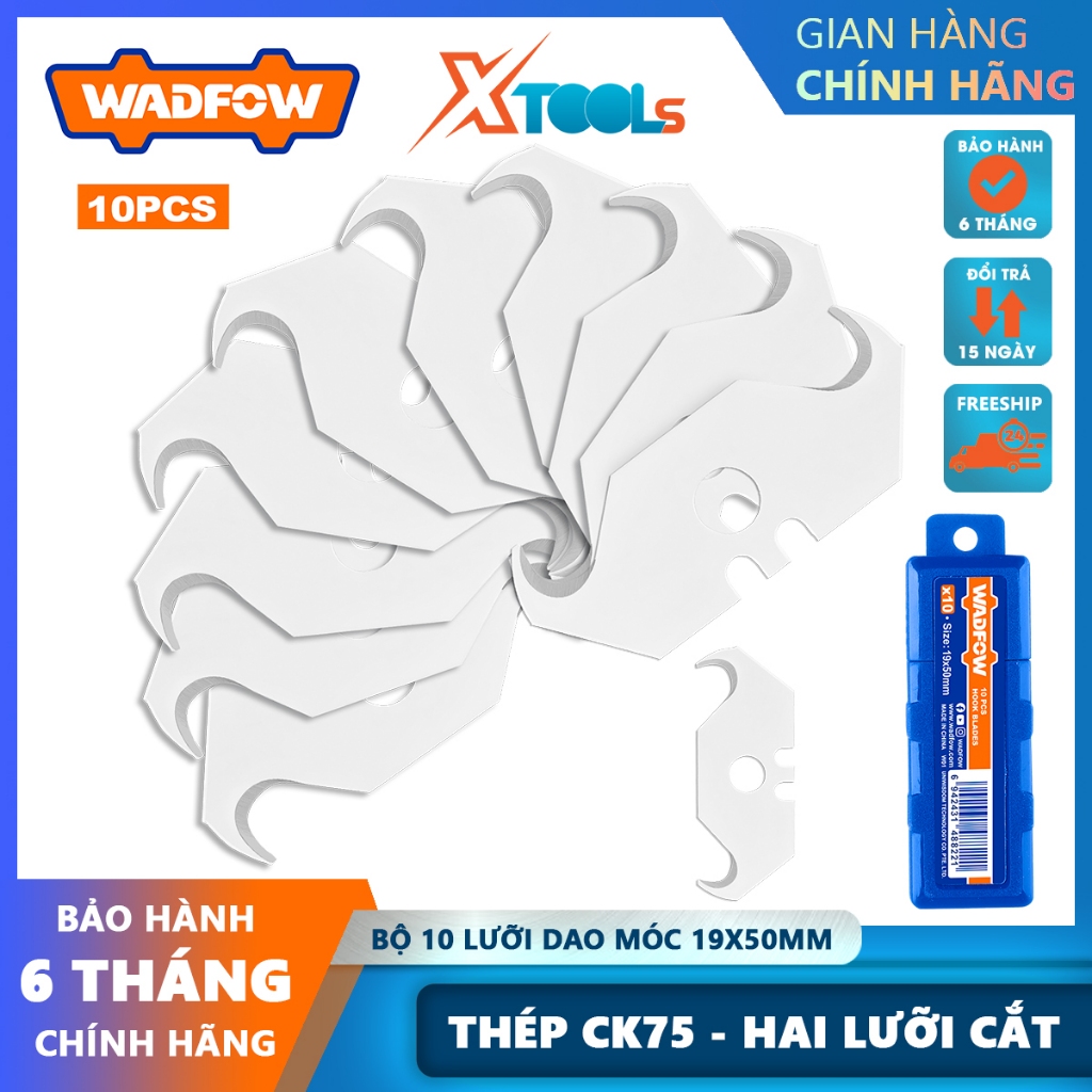 Bộ 10 lưỡi dao WADFOW WMK1K50 19x50mm thích hợp cho mọi mặt hàng