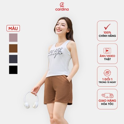 Quần đùi nữ CARDINA chất tăm lạnh mềm mại, co giãn trẻ trung năng động 5QSA02
