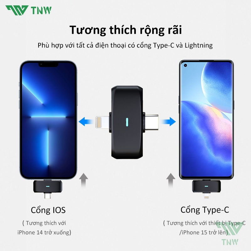 TNW Micro Thu Âm Không Dây Cài Áo Mini Mic Ghi Âm Khử Tiếng Ồn Ve Áo Micro Giảm Tiếng Ồn Micro Không Dây | BigBuy360 - bigbuy360.vn
