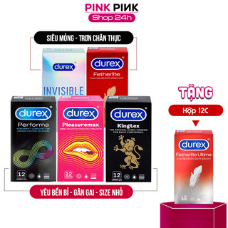   Mua 5 Tặng 1Hộp  Bao cao su Durex Performa  Invisible  Pleasuremax  Kingtex  Fetherlite 