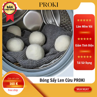 Bóng Sấy Len Cừu PROKI Mềm Vải, Sấy Khô Nhanh, Giảm Tĩnh Điện, Khử Mùi Hiệu Quả, Tái Sử Dụng