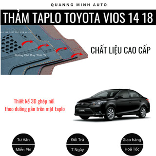 Thảm Taplo Ô Tô, Thảm Taplo Toyota Vios 2014 2015 2016 2017 2018, Yaris Thiết Kế 3D Ghép Nối