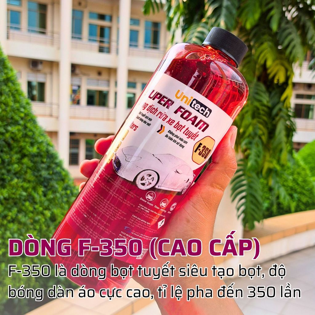 Nước Rửa Xe Cao Cấp SUPER FOAM F350 (1 Lít) Xà Bông Bọt Tuyết Siêu Đậm Đặc Rửa Xe Siêu Sạch UNITECH