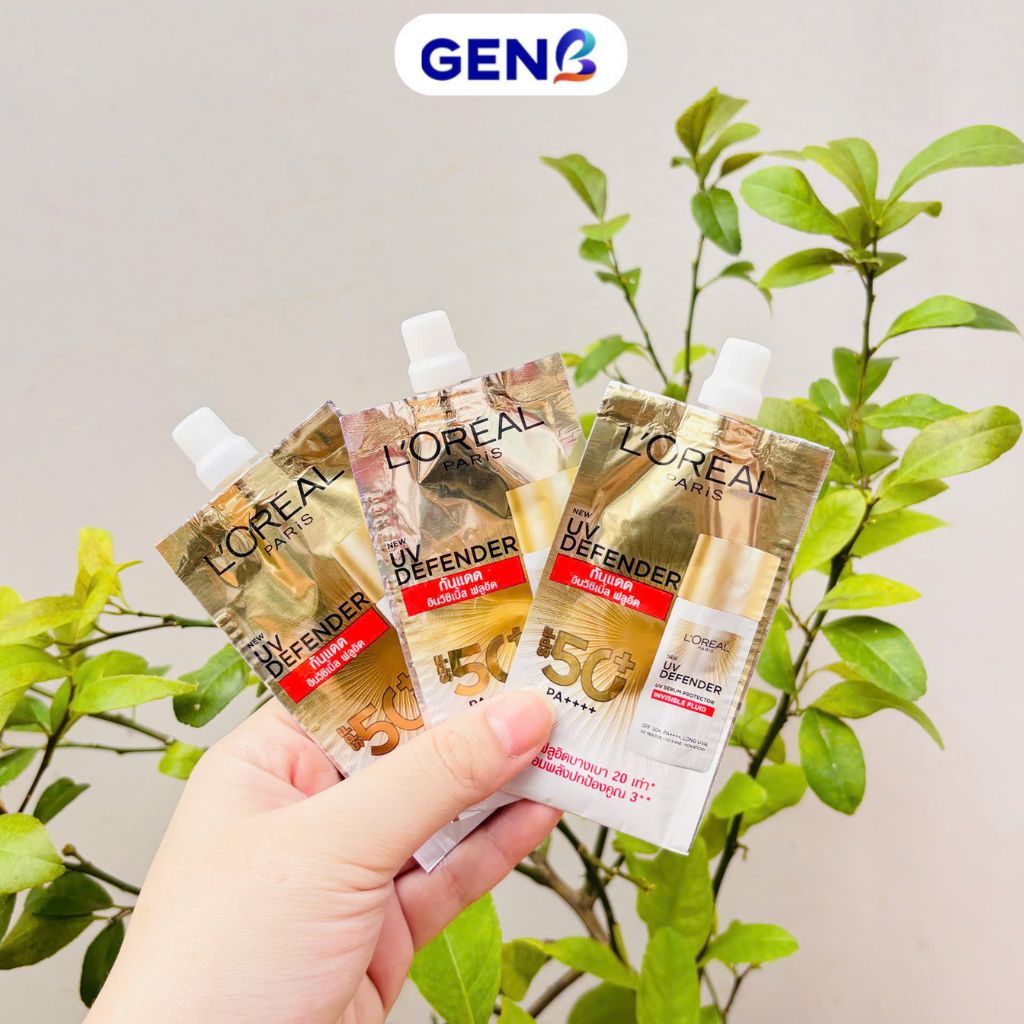  3 GÓI Kem Chống Nắng Loreal Vạch Đỏ Mini CHÍNH HÃNG - Kcn Kìm Dầu Cho Da Mặt Body L O'real Đỏ - GenB 