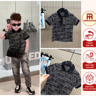 áo polo bé trai in chữ Đôn Chề full phong cách boy phố _ 8630 herokids