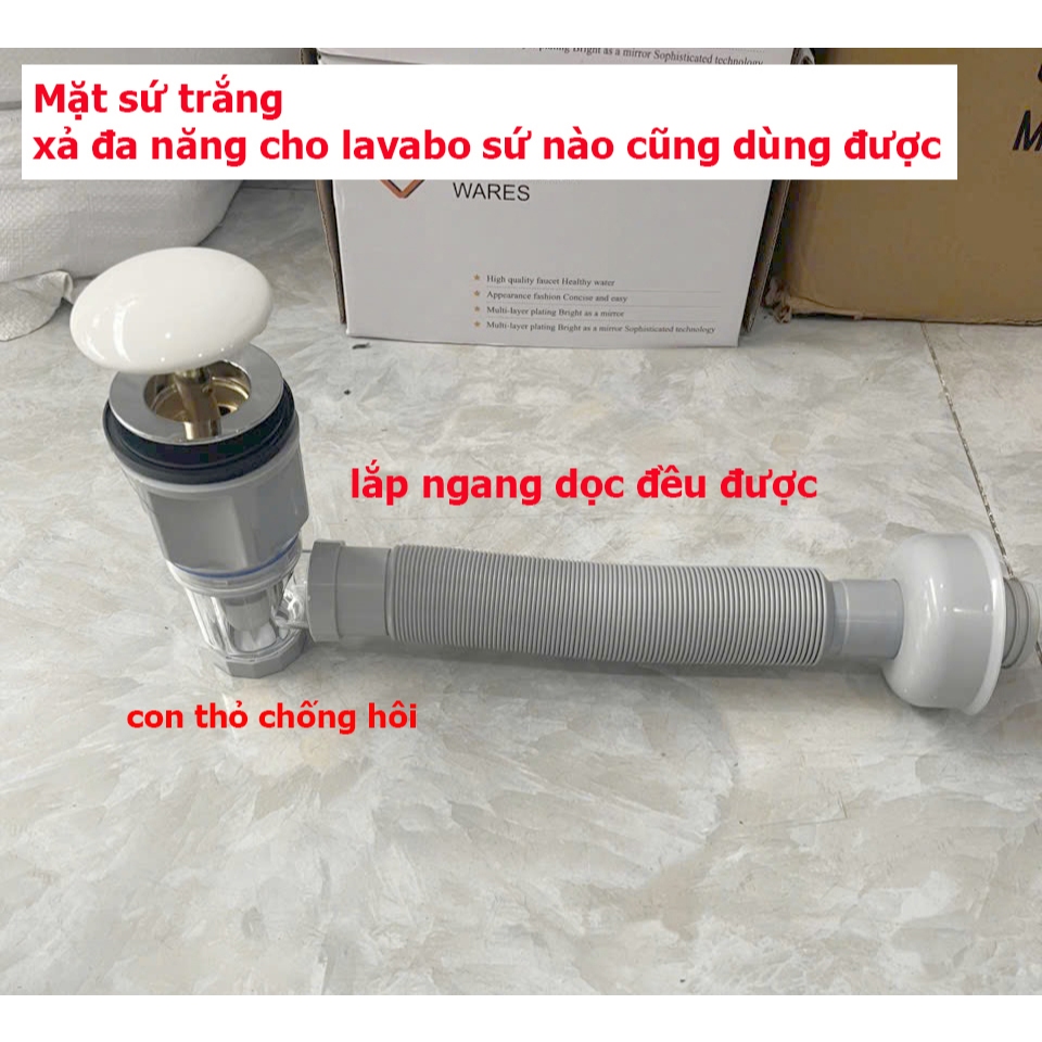 Xả lavabo Xả Xi phông Lavabo Bồn Rửa Mặt XẢ RUỘT GÀ DỄ LẮP ĐẶT chống hôi tốt lắp cho lavabo sứ XP1