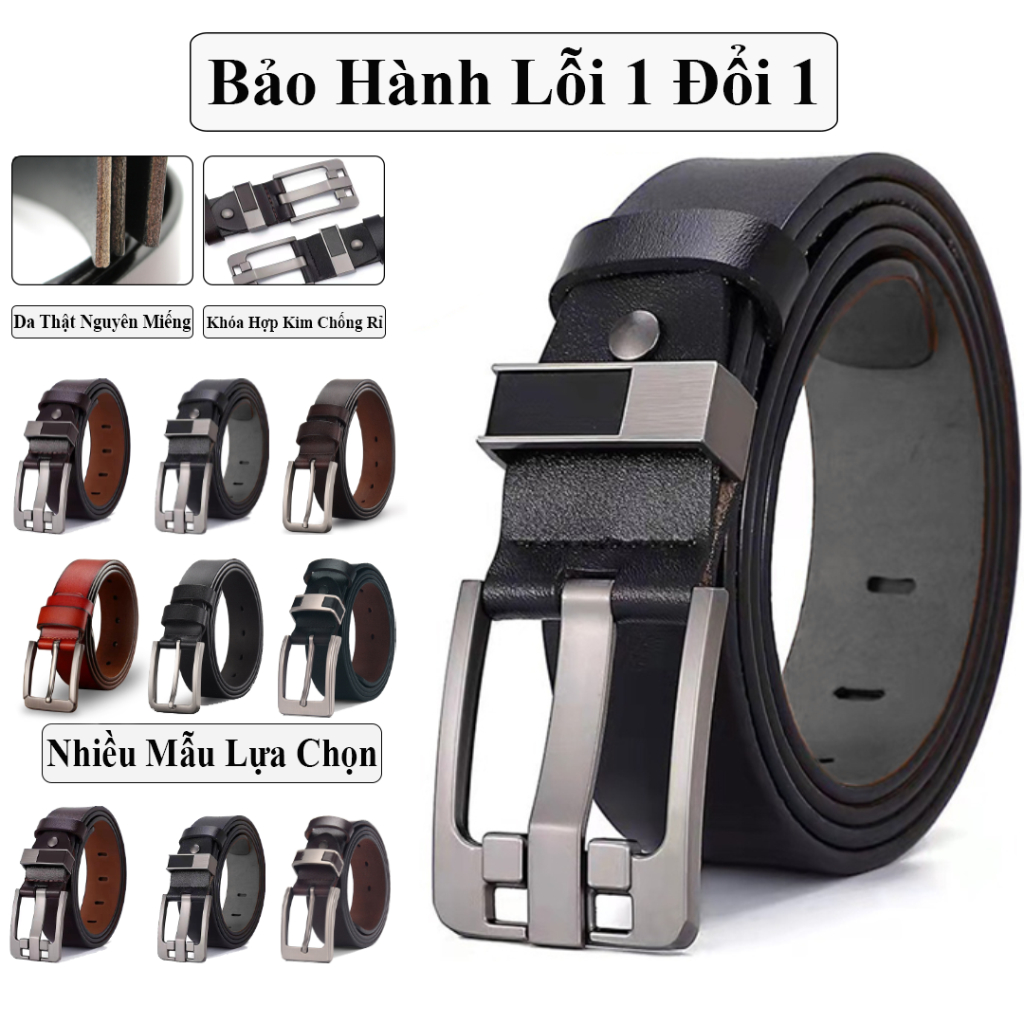 Thắt Lưng Nam Cao Cấp Da Bò Nguyên Tấm, Dây Nịt Thắt Lưng Nam Da Thật Vicenzo Khóa Kim Cổ Điển Có Bảo Hành Lỗi 1 Đổi 1.