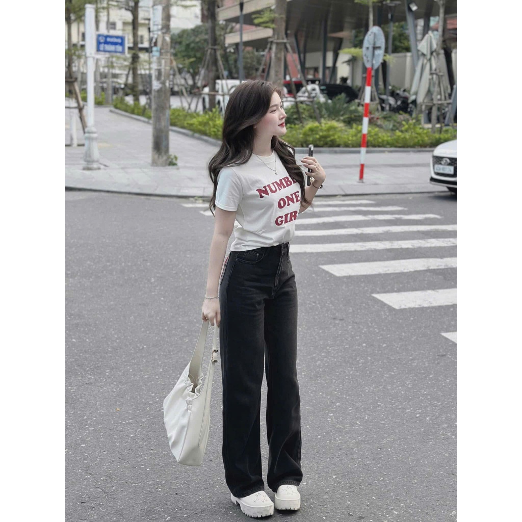 Áo Phông In Chữ Number One Girl Cá Tính Chất Cotton Cho Nữ