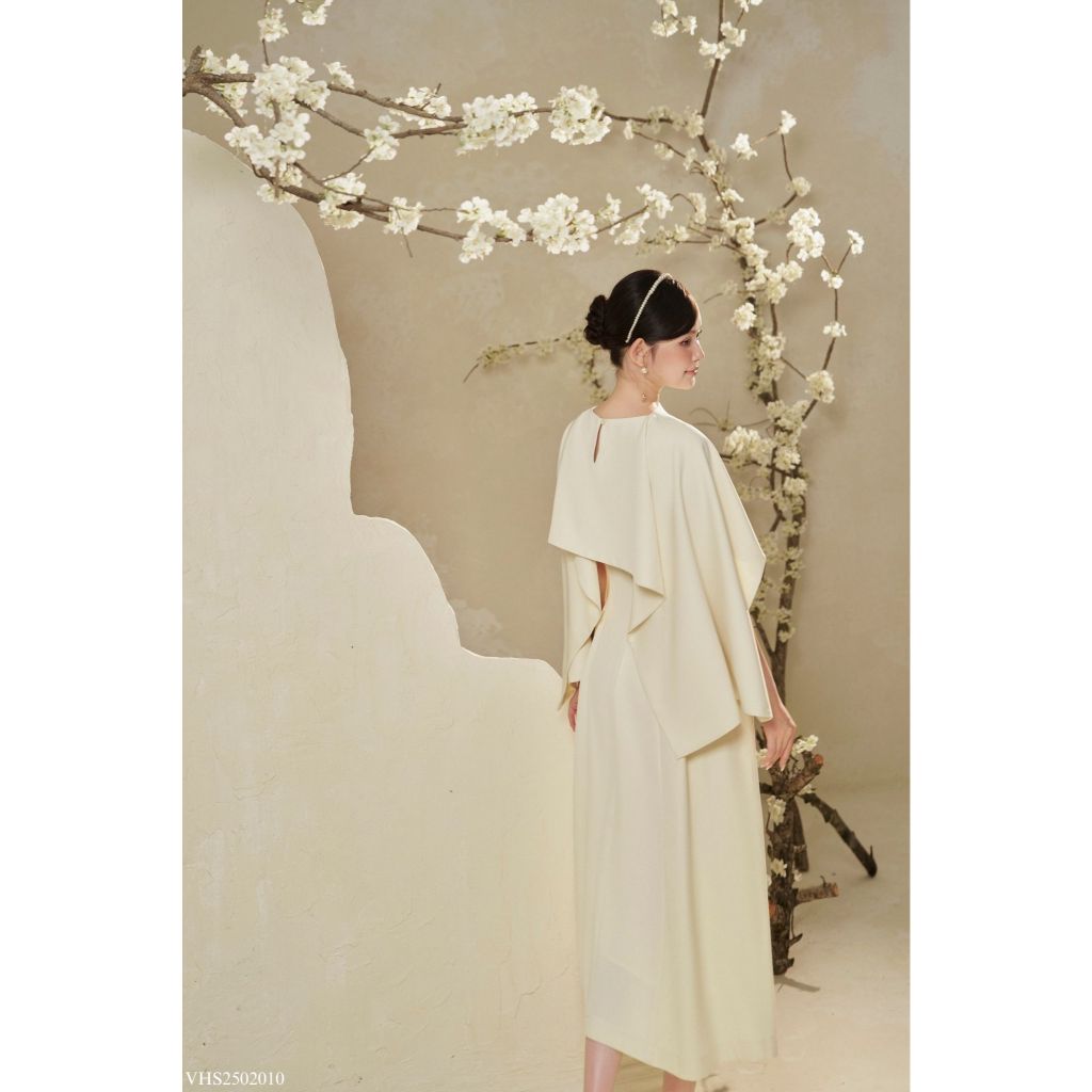 Váy đầm dự tiệc hai dây phối áo choàng ngoài thiết kế TIINSTORE chiết eo sang chảnh thanh lịch VHS.2502.010 | BigBuy360 - bigbuy360.vn