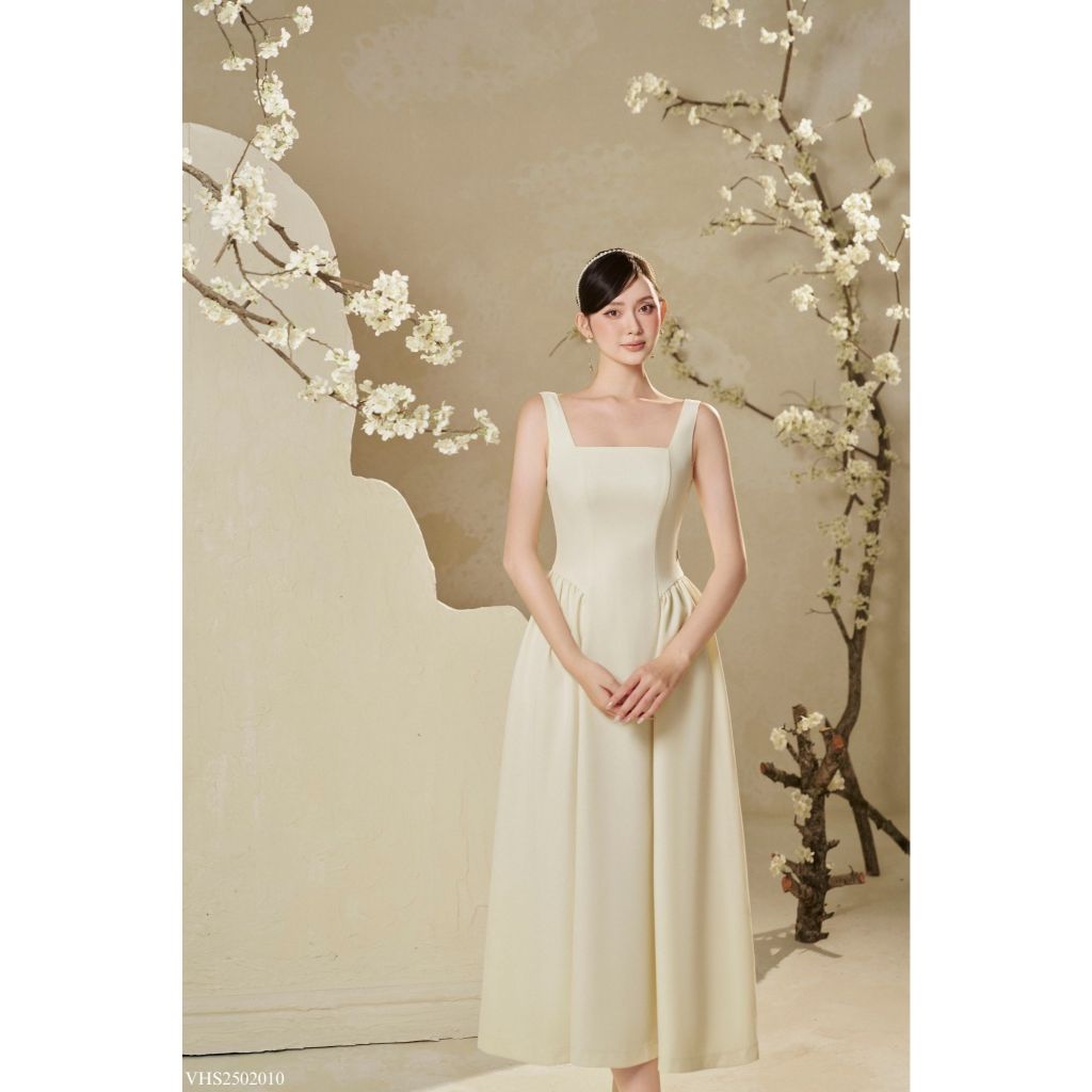 Váy đầm dự tiệc hai dây phối áo choàng ngoài thiết kế TIINSTORE chiết eo sang chảnh thanh lịch VHS.2502.010 | BigBuy360 - bigbuy360.vn