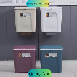  Thùng Đựng Rác Treo Tường Thông Minh Có Nắp Thùng Rác Dán Tường Cao Cấp 10L. 