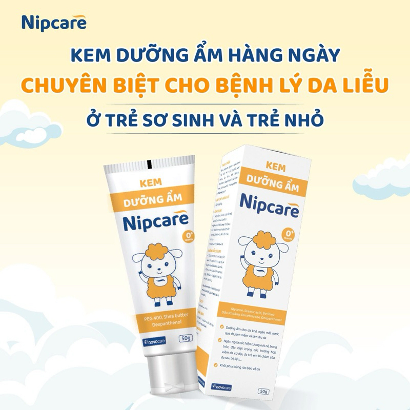 Kem dưỡng ẩm Nipcare - Dưỡng ẩm hàng ngày chuyên biệt cho bệnh lý da liễu ở trẻ sơ sinh và trẻ nhỏ