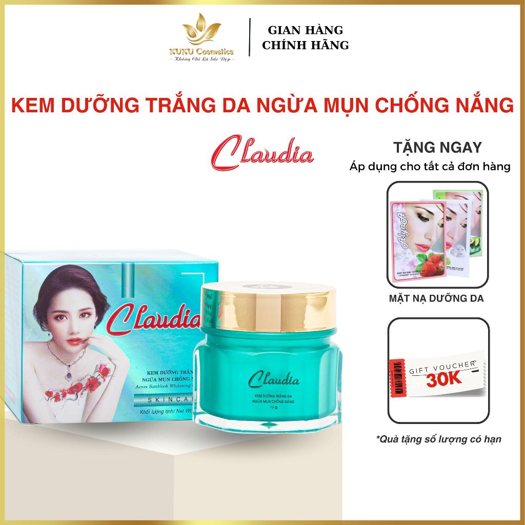 Kem Dưỡng trắng da, Chống nắng, Ngừa mụn Claudia