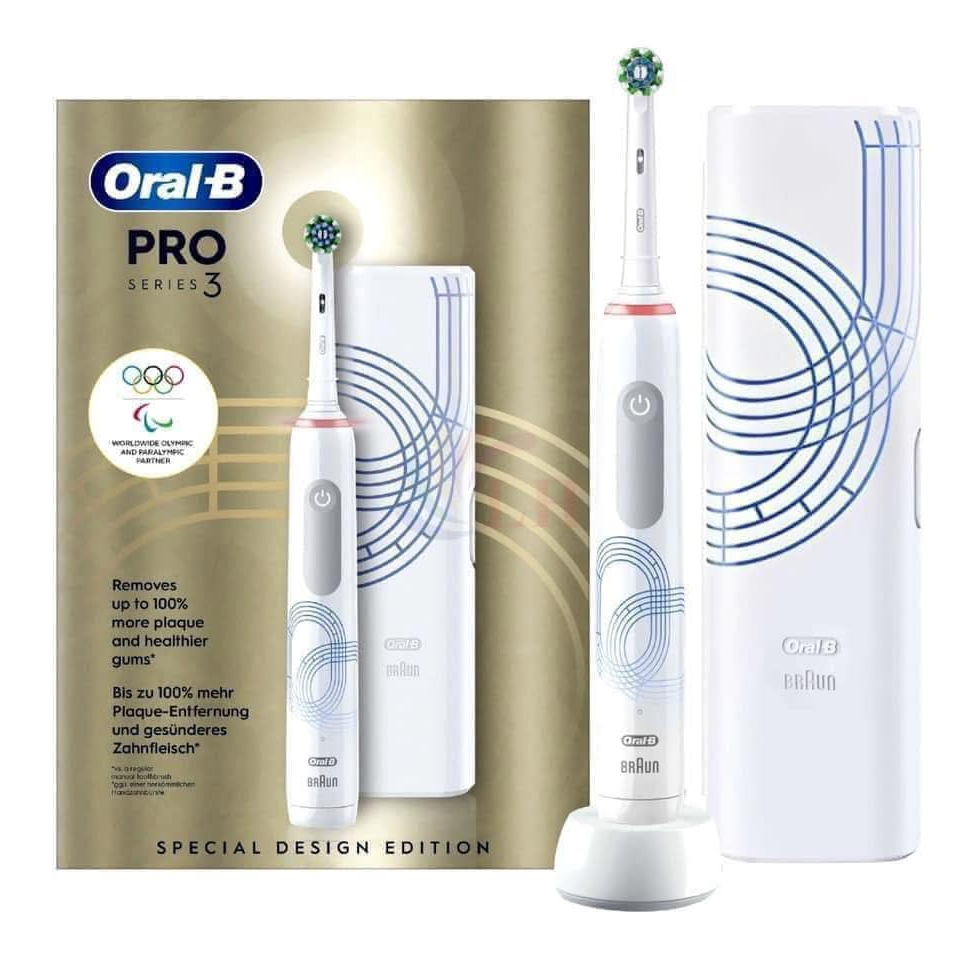 Bàn Chải Điện Oral B Pro 3 3000 Phiên Bản Giới Hạn Olympic Hàng Chính Hãng, 3 Chế Độ Chải Linh Hoat