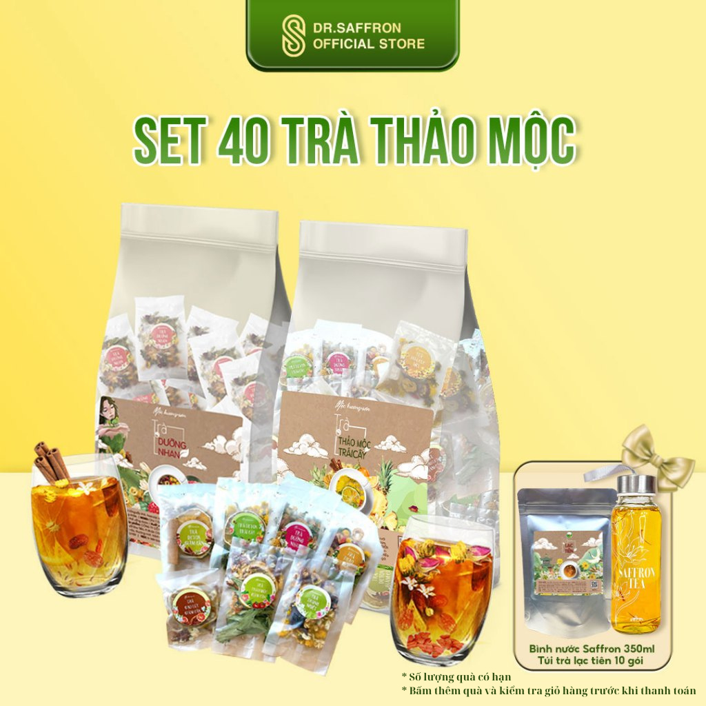 Set trà thảo mộc dưỡng nhan, trà hoa cúc Mộc Hương Sơn mix vị giải nhiệt mùa hè