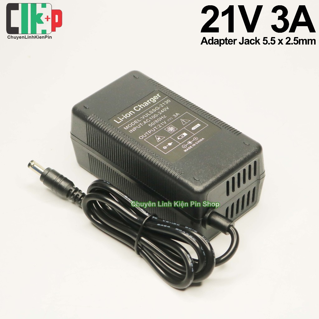 [ 21V 3A VULSSG ] Sạc 5S 21V 3A có quạt tản nhiệt và đèn báo đầy, chuyên sạc pin Li-ion 18V - 21V ( 