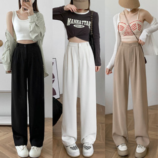  Quần Âu Tây Vải ống Suông rộng Nữ chất vải gold mềm mịn không nhăn dáng xuông cạp cao công sở 