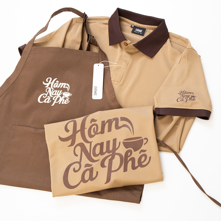 Đồng Phục Quán Cà Phê, Tạp Dề In Theo Yêu Cầu, In Áo Theo Yêu Cầu, Tạp Dề Pha Chế,, Áo In Theo Yêu C