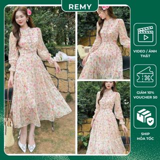  Váy Maxi Dài Váy Hoa Dài Tay Váy Họa Tiết Hoa Nhí Dáng Xòe - Mã A4 
