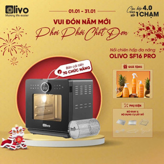 (Bản Mới 2025) Nồi Chiên Hơi Nước Olivo SF16 PRO MAX, 70 Chương Trình Cài Sẵn,Dung Tích 16L, Công Suất 2800W.