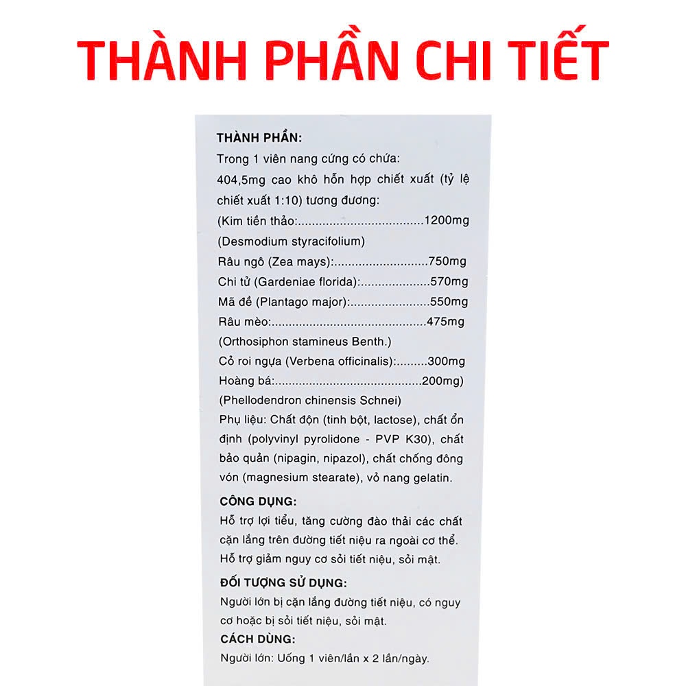 Viên uống Kim Tiền Thảo TDH hỗ trợ lợi tiểu, giảm ngừa sỏi tiết niệu, sỏi mật - Chai 30 viên