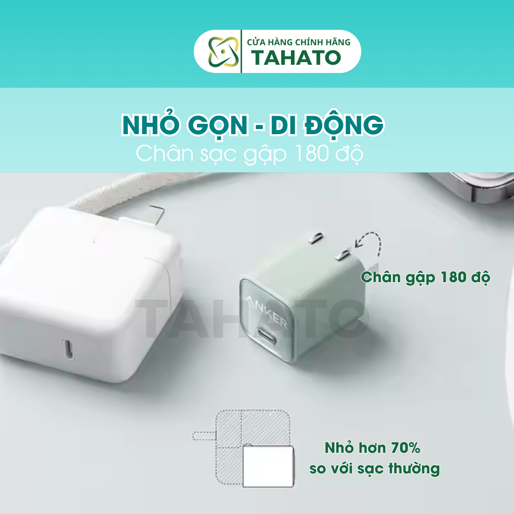 Sạc Nhanh Anker 20w / Zolo 30W A2698 Một Cổng USB-C Sạc Nhanh Cho Điện Thoại Laptop máy tính bảng Chính Hãng TAHATO | BigBuy360 - bigbuy360.vn