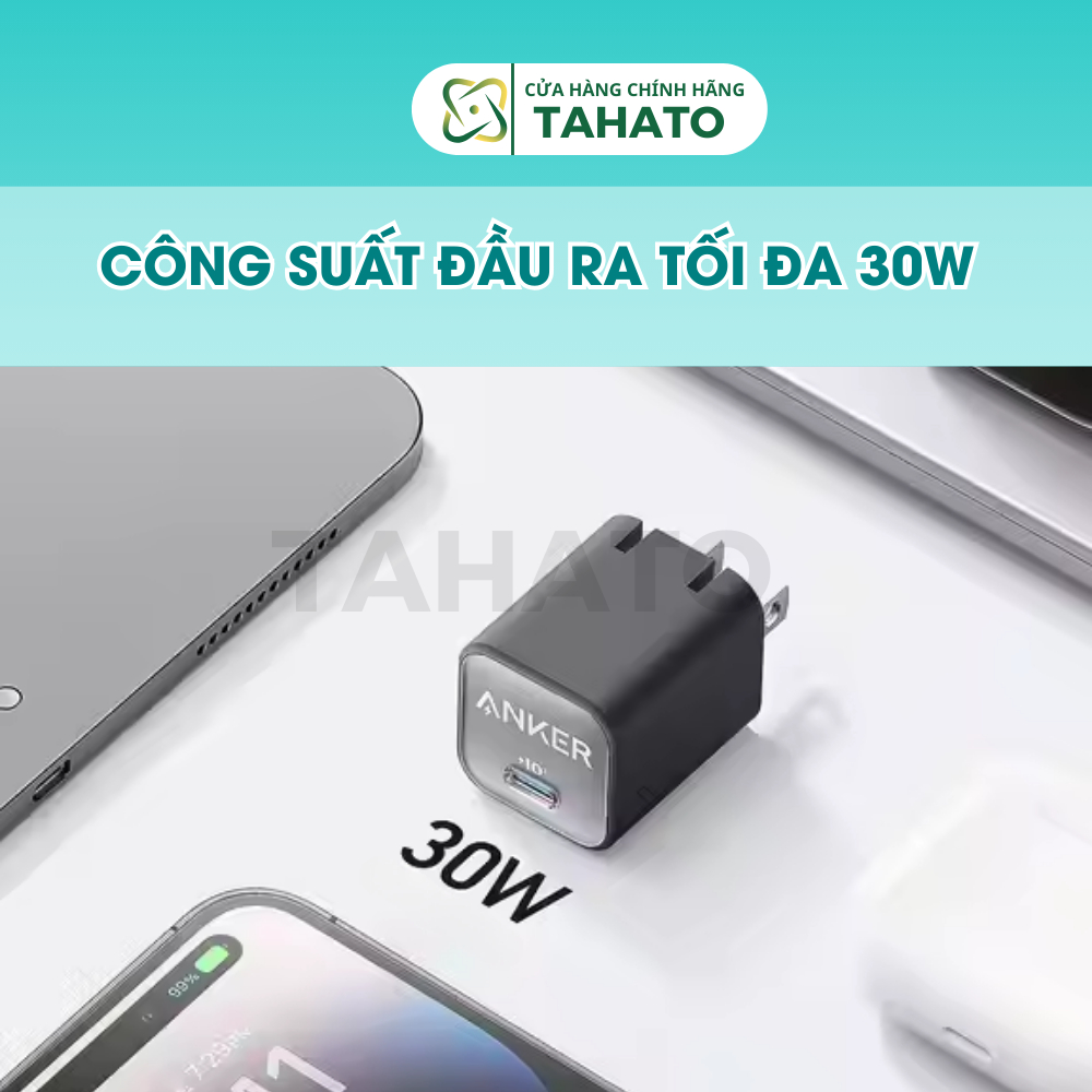 Sạc Nhanh Anker 20w / Zolo 30W A2698 Một Cổng USB-C Sạc Nhanh Cho Điện Thoại Laptop máy tính bảng Chính Hãng TAHATO | BigBuy360 - bigbuy360.vn