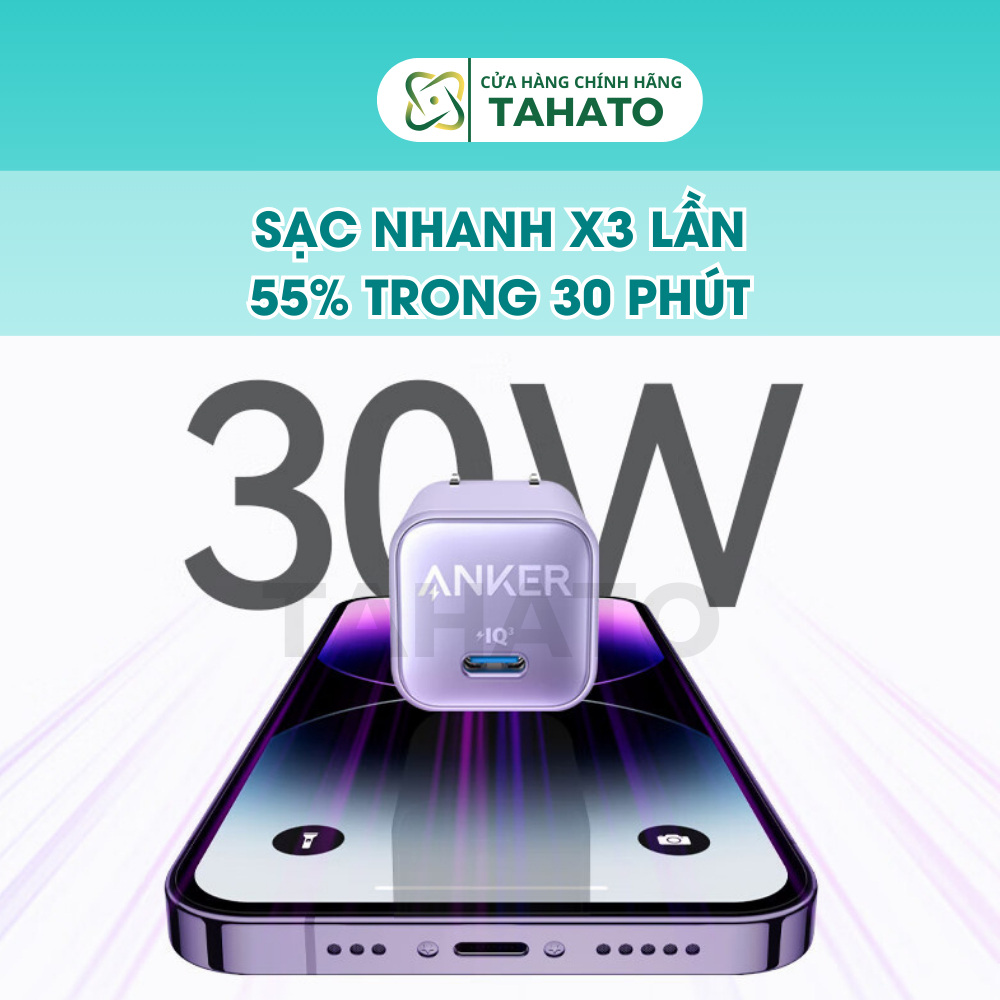 Sạc Nhanh Anker 20w / Zolo 30W A2698 Một Cổng USB-C Sạc Nhanh Cho Điện Thoại Laptop máy tính bảng Chính Hãng TAHATO | BigBuy360 - bigbuy360.vn