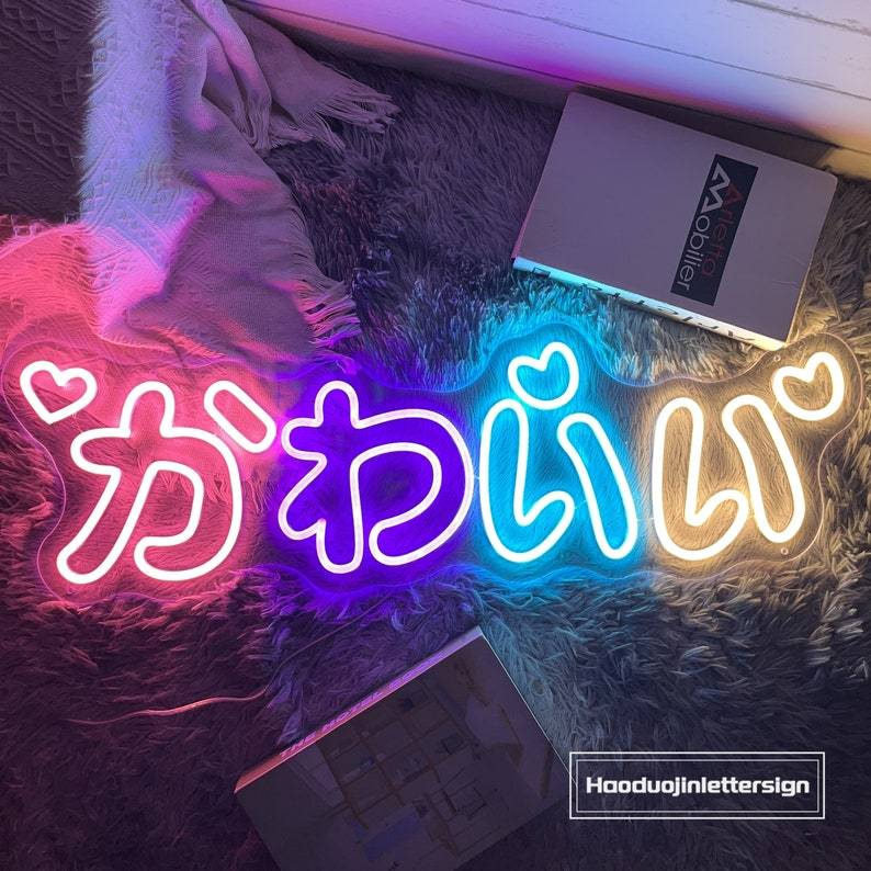 ⚡💥Đèn Trang Trí LED Neon CHỮ KAWAI treo Tường CHỮ KAWAI Nhiều Mẫu ( Kèm nguồn và miếng dán treo tườn