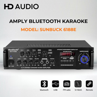  Amply Karaoke Bluetooth 5.1 SUNBUCK 6188E 220V Công Suất Lớn 400W Amly Đa Chức Năng Cho Gia Đình 
