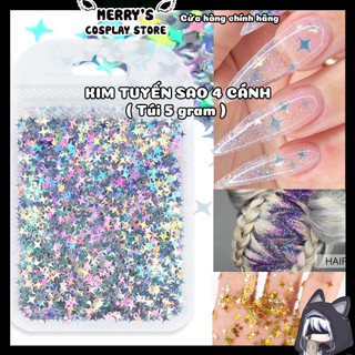  Túi 5gram Kim Tuyến Hình Sao 4 Cánh Lấp Lánh Blink Blink Hỗ Trợ Makeup Trang Điểm Làm Móng Design Nail Làm Thủ Công DIY 