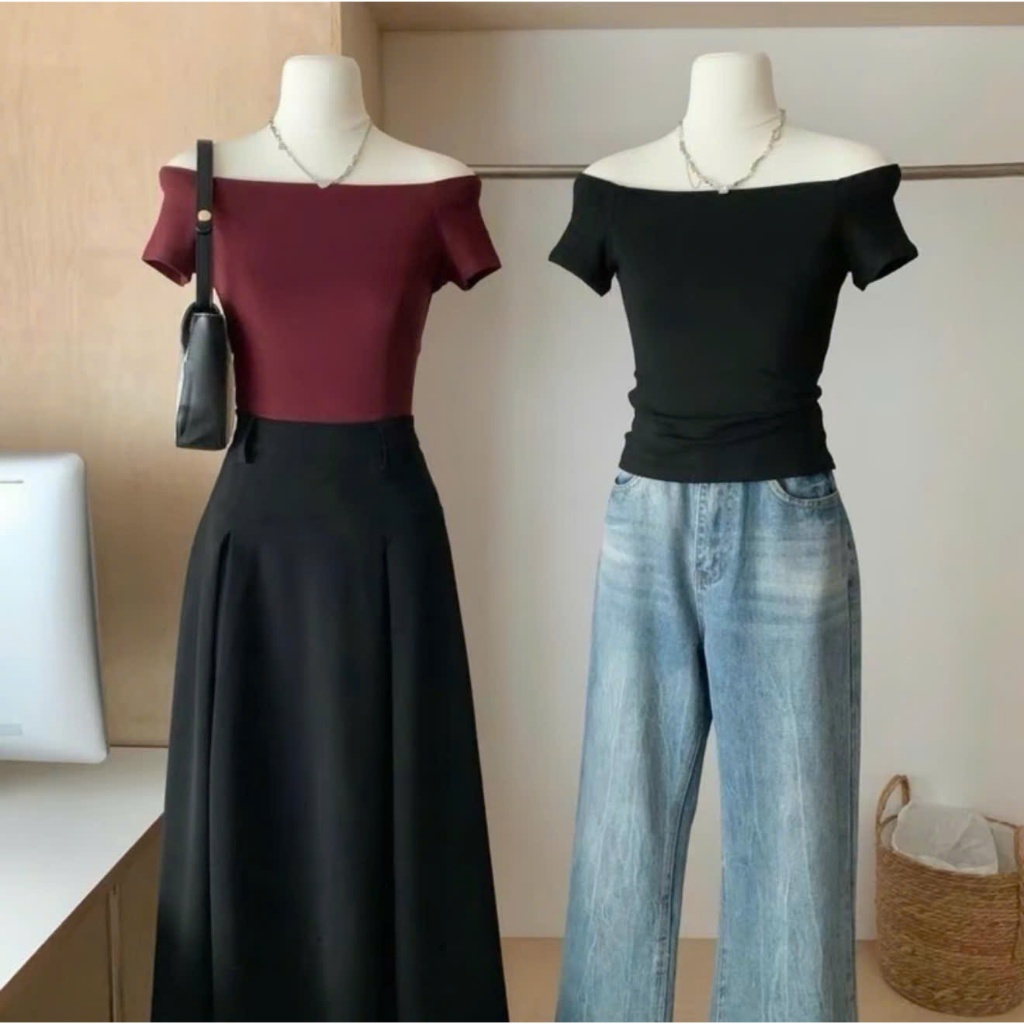 Áo thun nữ áo trễ vai nữ cộc tay co giãn mềm mát ôm body A310 SUTANO | BigBuy360 - bigbuy360.vn