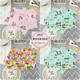 [SET 3 - 5 BỘ] Đồ Bộ BÉ GÁI TAY DÀI QUẦN DÀI có NÚT GÀI ở cổ Chất Vải Tole Lanh 2 Da Loại 1 Mềm Mịn Mát