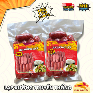  Lạp xưởng truyền thống 1kg  gồm 2 túi 500gr  - Khôi Nguyên Food 