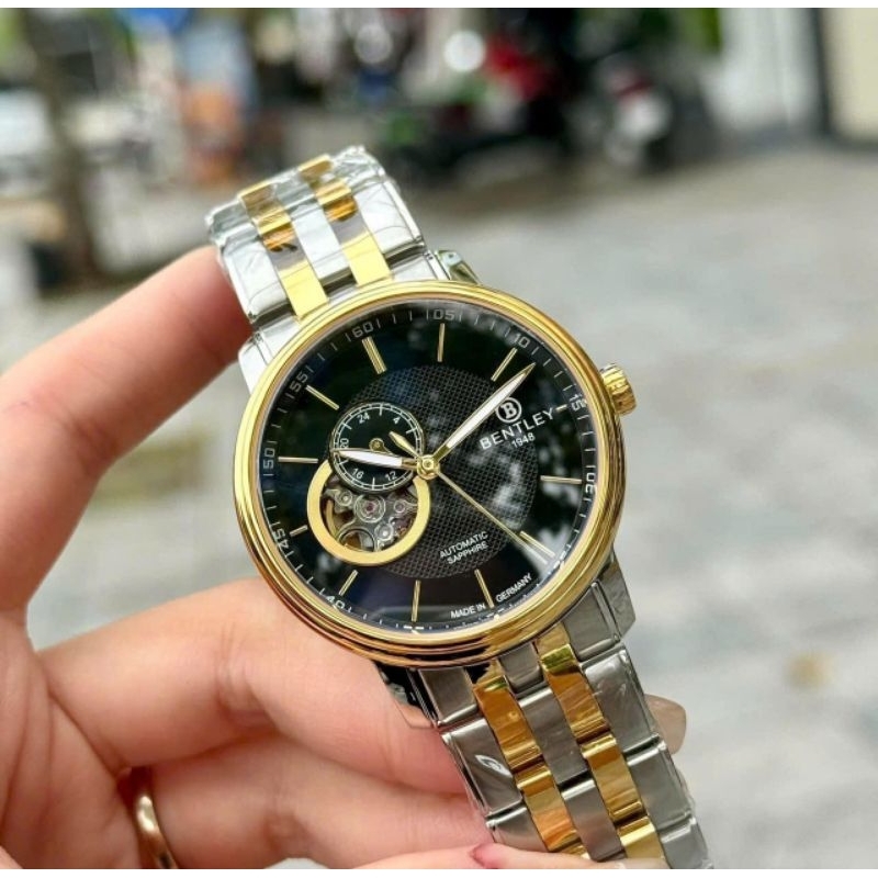[Chính Hãng 100%] Đồng Hồ Nam Bentley BL1832 (1832) Máy Cơ (Automatic) Kính Sapphiare Mặt Tròn Siz 4
