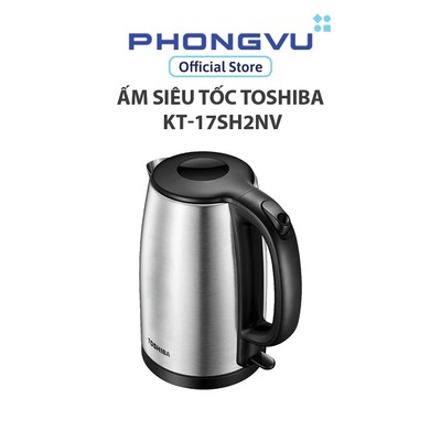 Ấm siêu tốc Toshiba KT-17SH2NV - 1.7L, Inox SUS 304, Công Suất 2200W, Đế 360° - Bảo hành 12 tháng