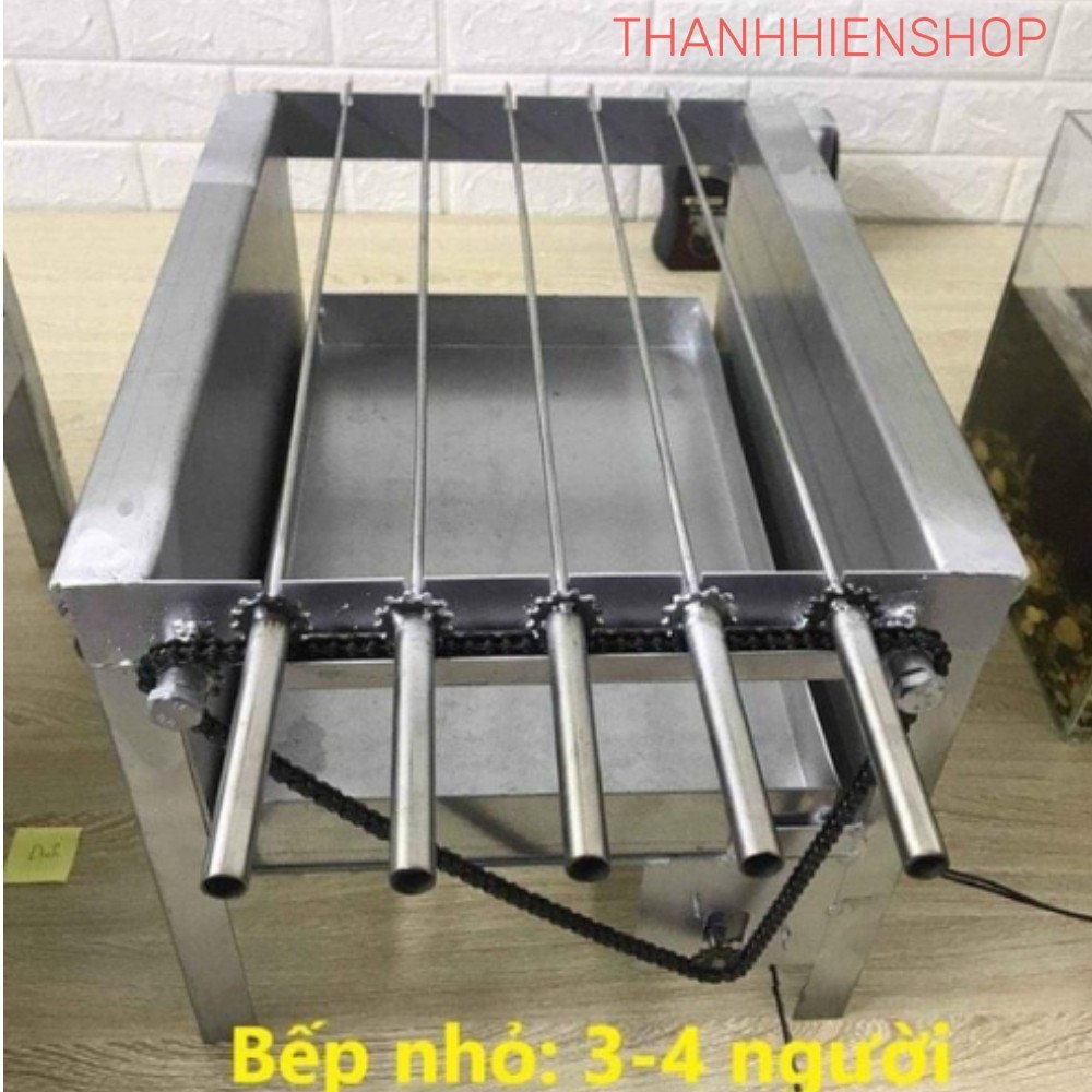 Máy nướng thịt chả lò quay gà vịt mini bếp nướng than hoa mô tơ tự động chuẩn