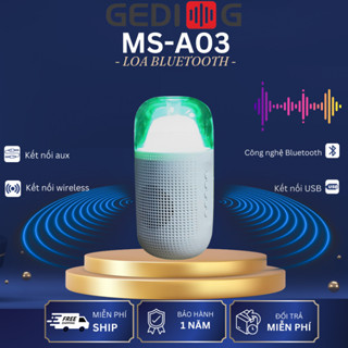 Loa Bluetooth mini, Loa Nghe Nhạc Gedi-G MS-A03, Có Led RGB Bắt Mắt, Bảo Hành 12 Tháng.