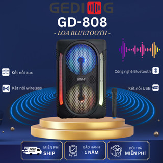 Loa Bluetooth Karaoke GEDI-G GD-808, Âm Thanh Siêu Tốt, Công Suất 80W, Không Dây Bảo Hành 1 Năm