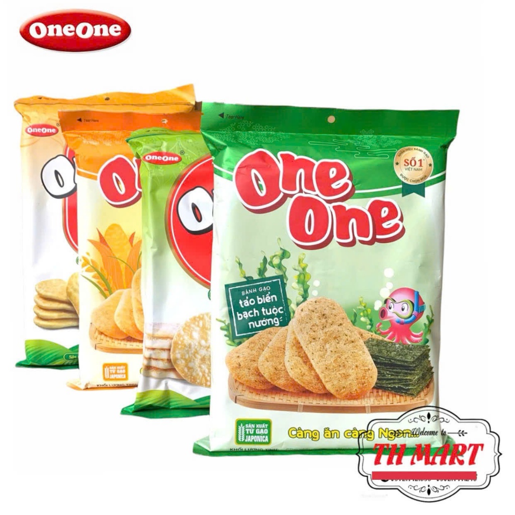 bánh gạo one one vị bò nướng sản xuất từ 100% gạo thơm việt nam đủ các vị