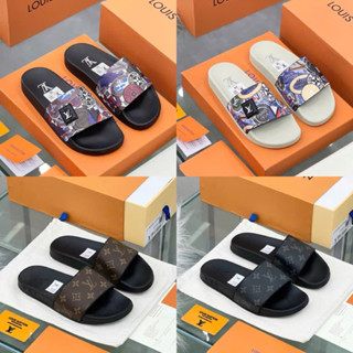 Dép LV siêu cấp full boxx - đế cao su quai cao su hàng QCCC full box [ảnh +video tại Monaco shop]