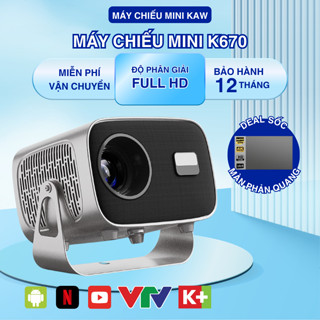 Máy chiếu mini K670, Siêu nét 4K, Chính Hãng, Kết nối wifi, bluetooth, điện thoại, máy tính - Bh12T.